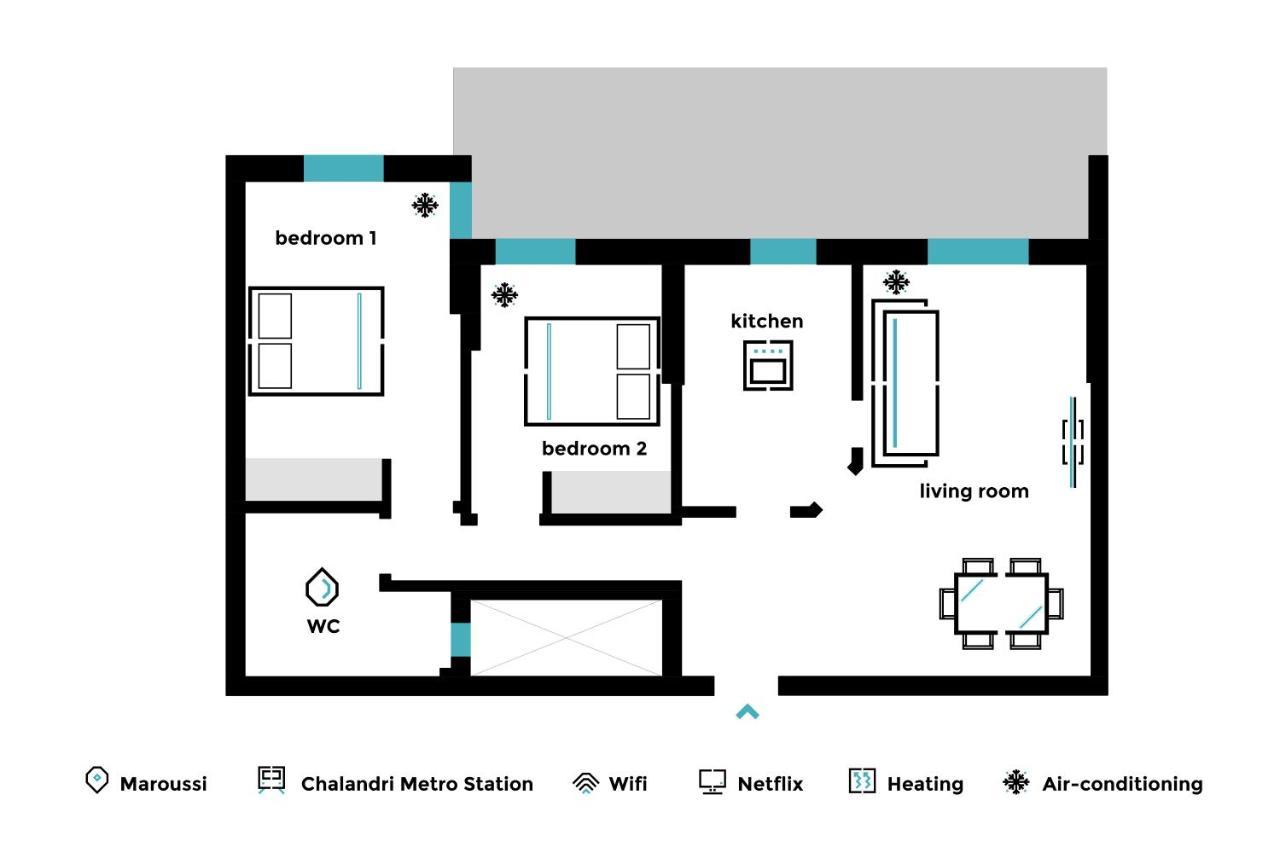 Signature 2Br Apartment In Marousi By Upstreet Athens Luaran gambar